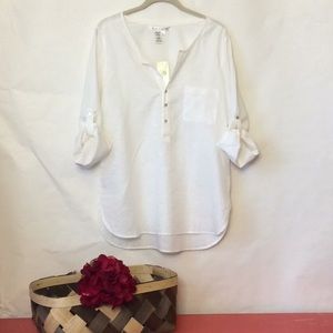 Linen Blend Tunic Shirt